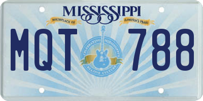 MS license plate MQT788