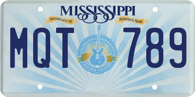MS license plate MQT789