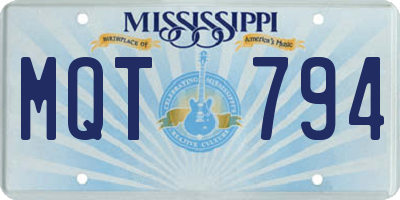 MS license plate MQT794