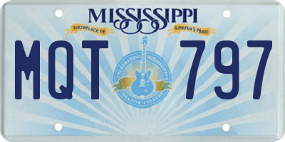 MS license plate MQT797