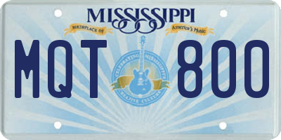 MS license plate MQT800