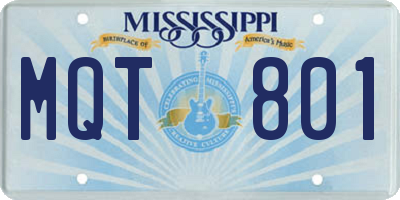 MS license plate MQT801