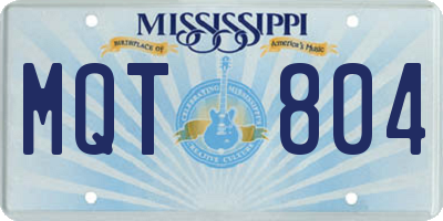 MS license plate MQT804
