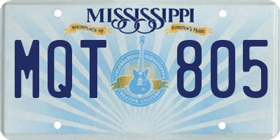 MS license plate MQT805