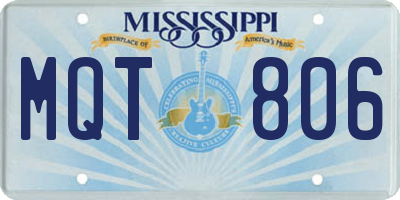 MS license plate MQT806