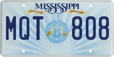 MS license plate MQT808