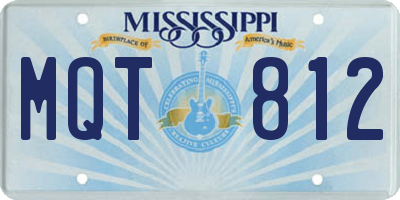 MS license plate MQT812