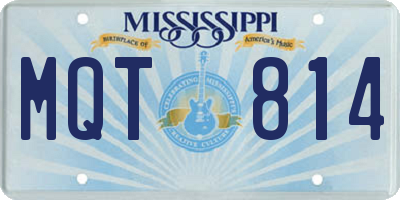 MS license plate MQT814