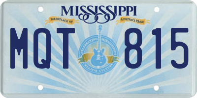 MS license plate MQT815