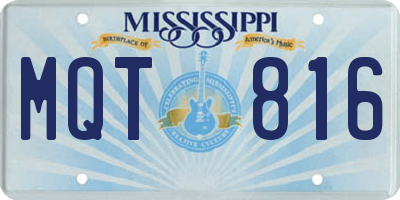 MS license plate MQT816