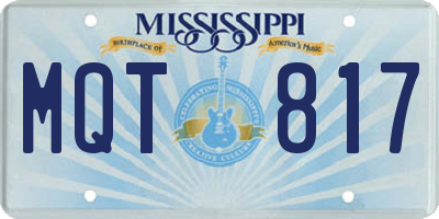 MS license plate MQT817