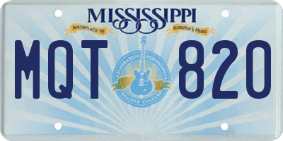 MS license plate MQT820