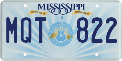 MS license plate MQT822