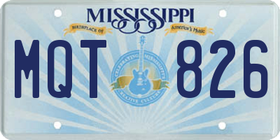 MS license plate MQT826