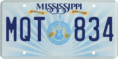 MS license plate MQT834