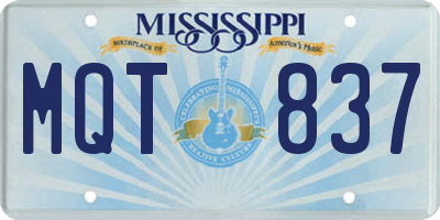 MS license plate MQT837