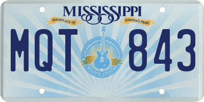 MS license plate MQT843