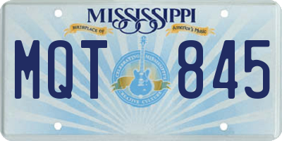 MS license plate MQT845