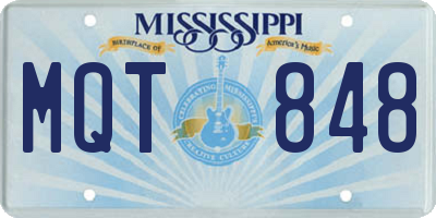 MS license plate MQT848