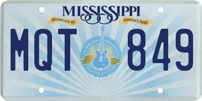 MS license plate MQT849