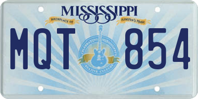 MS license plate MQT854