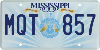 MS license plate MQT857