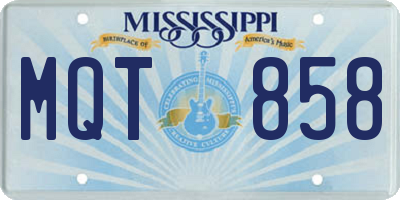 MS license plate MQT858