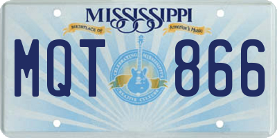 MS license plate MQT866