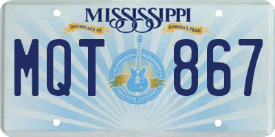 MS license plate MQT867