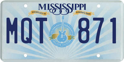 MS license plate MQT871