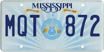 MS license plate MQT872