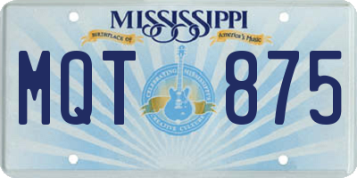 MS license plate MQT875