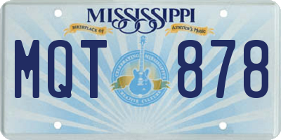 MS license plate MQT878
