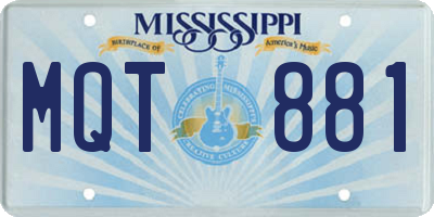 MS license plate MQT881