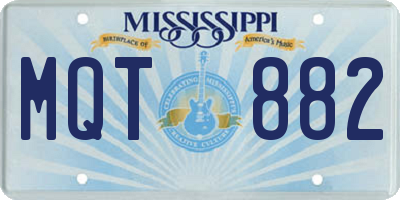 MS license plate MQT882