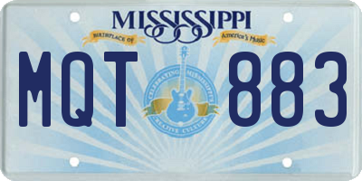 MS license plate MQT883