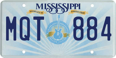 MS license plate MQT884