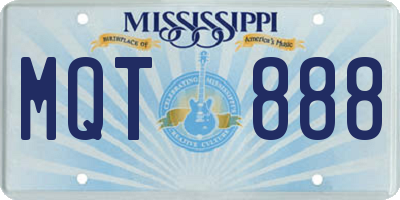 MS license plate MQT888