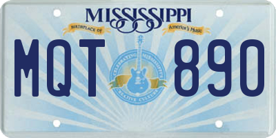 MS license plate MQT890