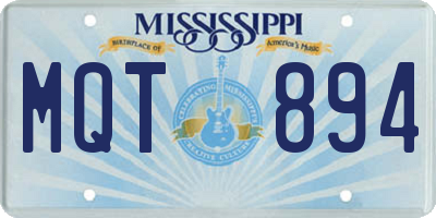 MS license plate MQT894