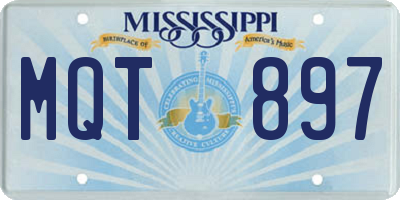 MS license plate MQT897