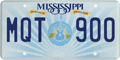 MS license plate MQT900
