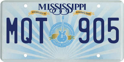 MS license plate MQT905