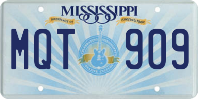 MS license plate MQT909