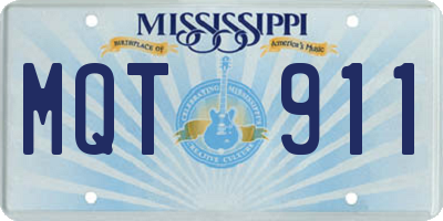MS license plate MQT911