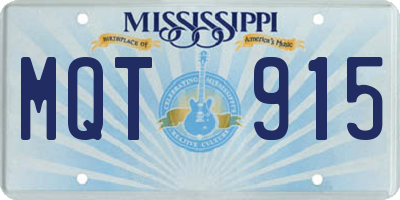 MS license plate MQT915
