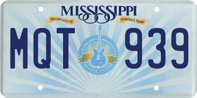 MS license plate MQT939