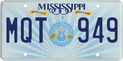MS license plate MQT949
