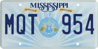 MS license plate MQT954