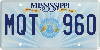 MS license plate MQT960